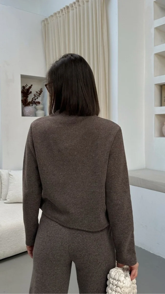 Düğme Detaylı Triko Takım