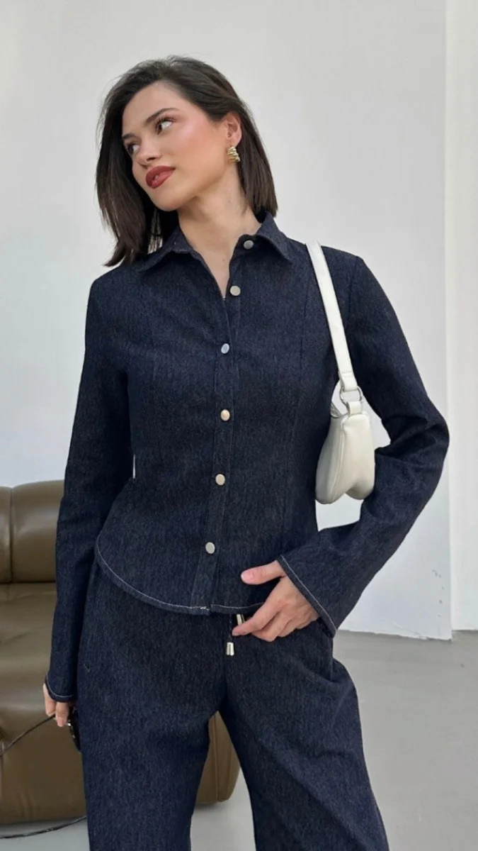 Denim Gömlek Jean Takım