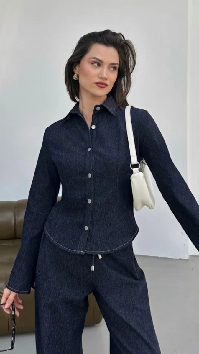 Denim Gömlek Jean Takım